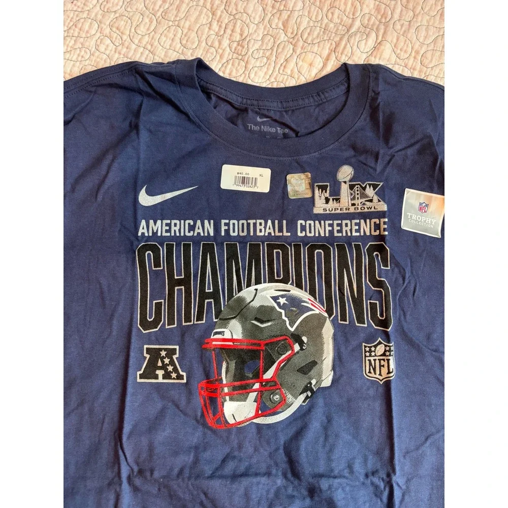 Nike New England Patriots AFC Champions Super Bowl LIII T-Shirt Mens Size XL